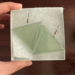 Vintage Triangle 70s French Lucite Earrings